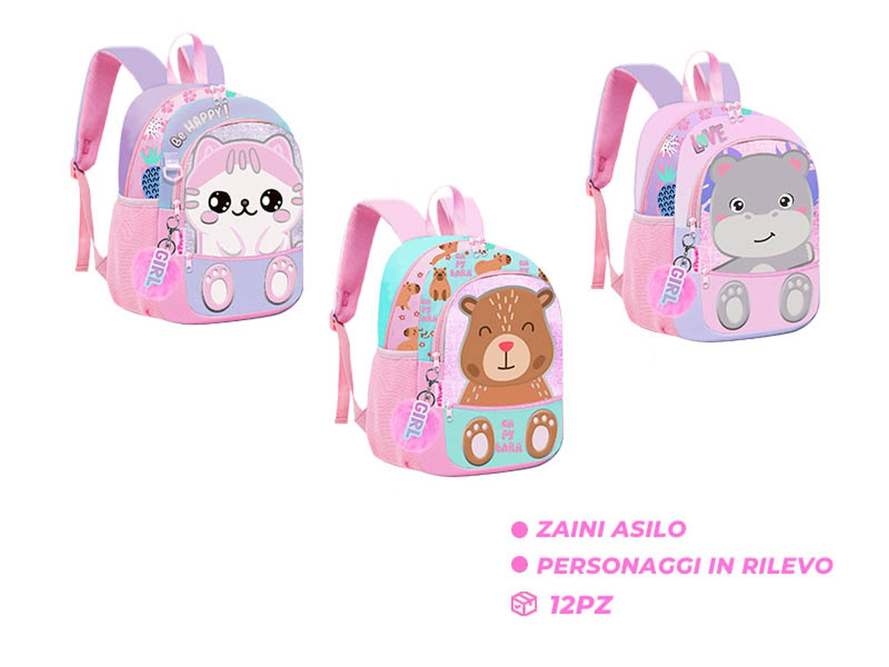 Zaino asilo Playtoy Cute, assortiti