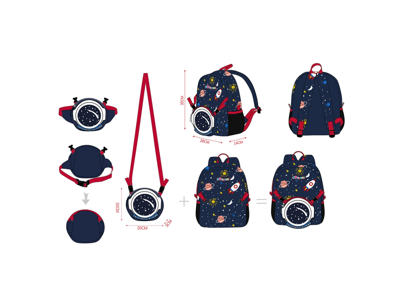Zaino asilo con tracolla Playtoy