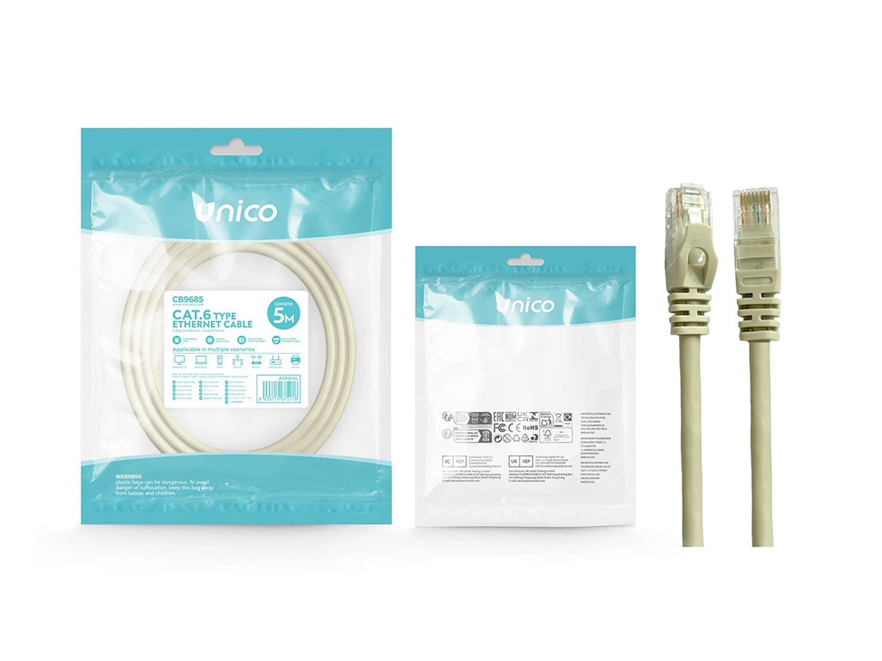 Cavo di rete CAT6 3mt bianco