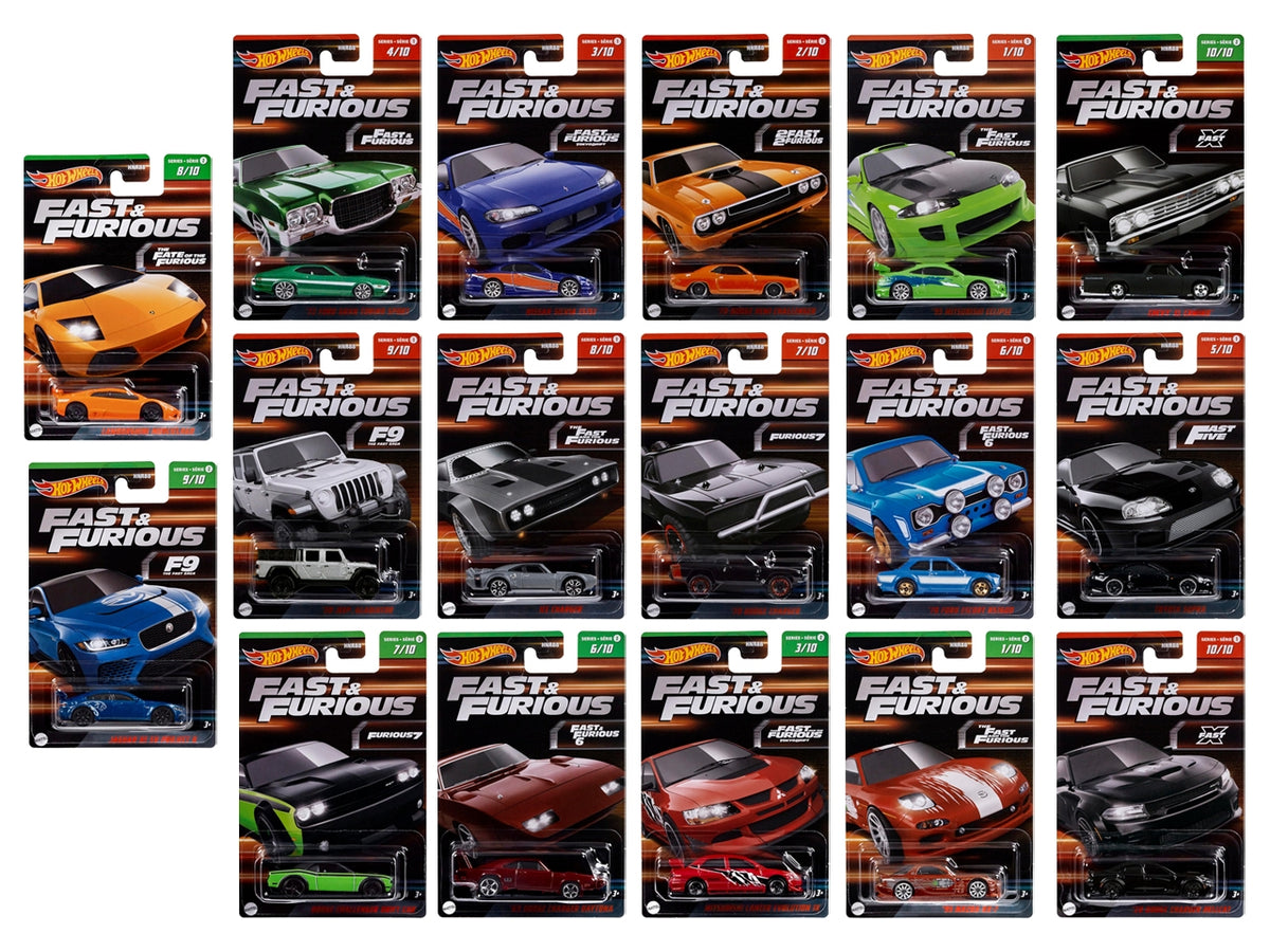 Hot wheels silver series fast & furious assortito