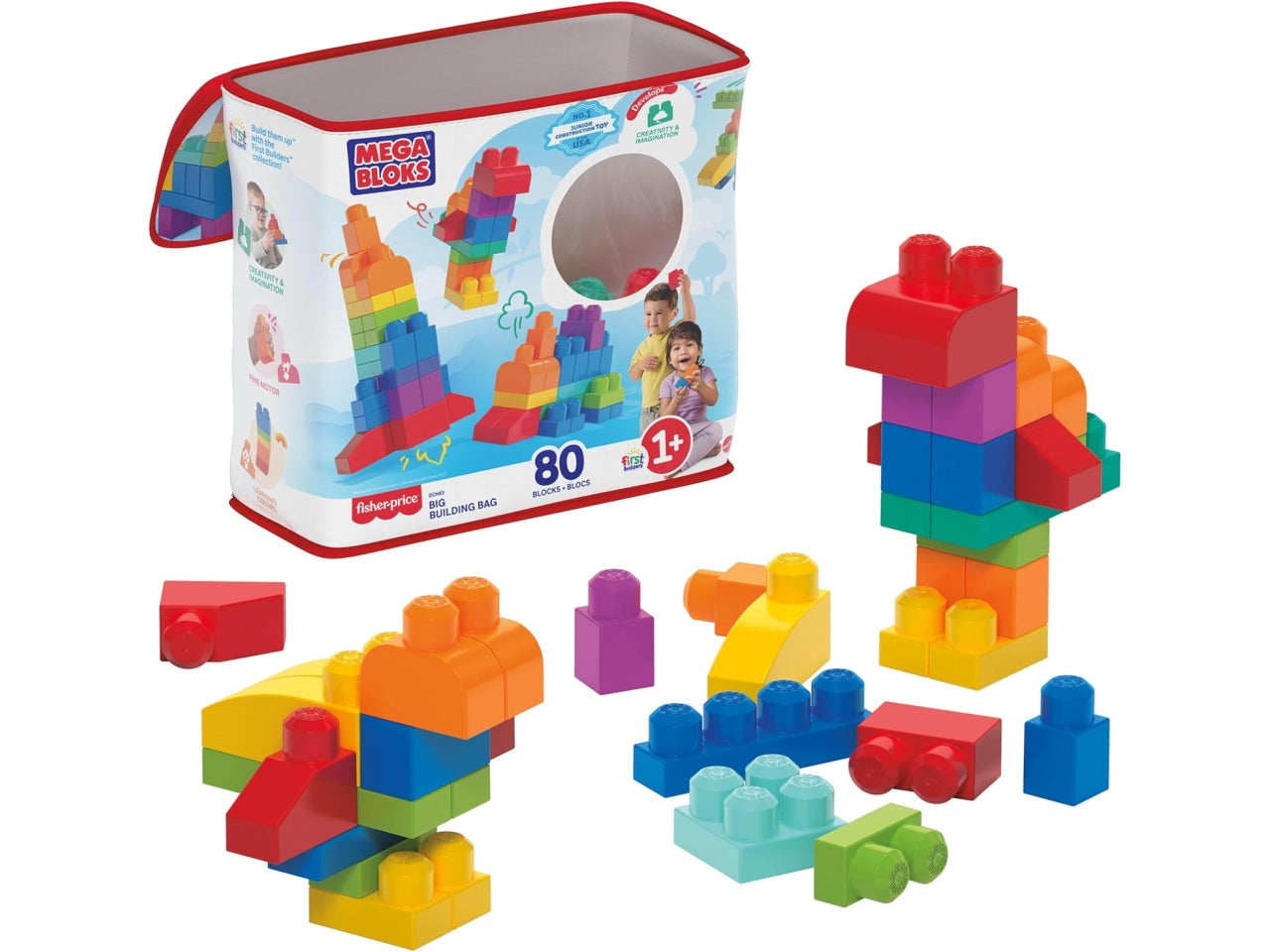 Mega block big building bag 80 pz