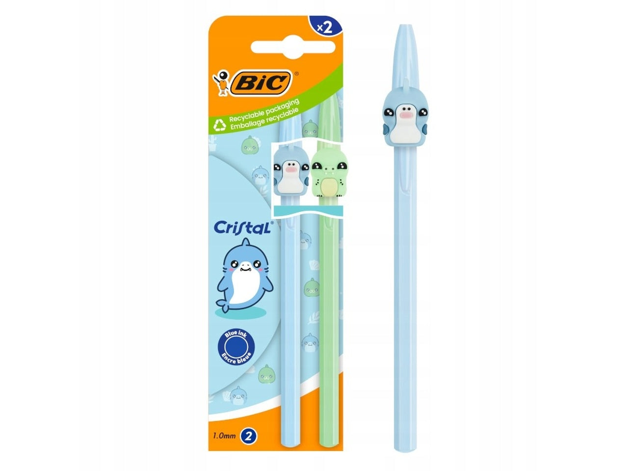Penna crstl figurine blu set da 2 penne 303750