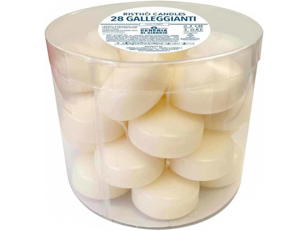 Candele galleggianti 5cm in confezione da 28 candele panna col.34