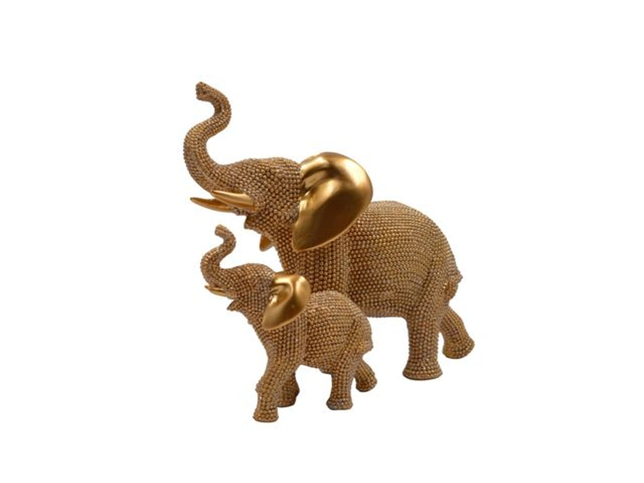 Coppia elefanti oro 25x20cm