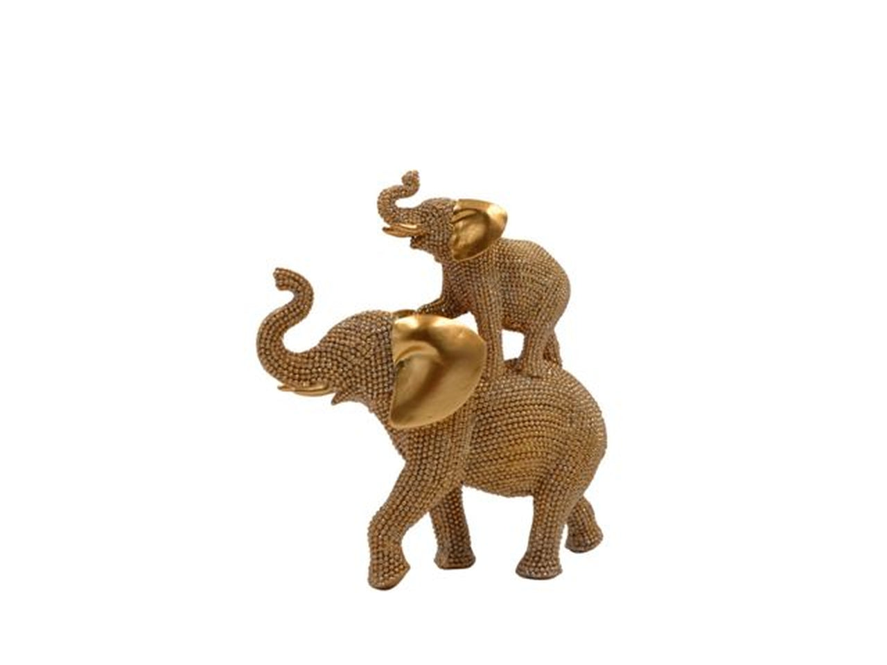 Elefante resina oro piccolo 18x17cm