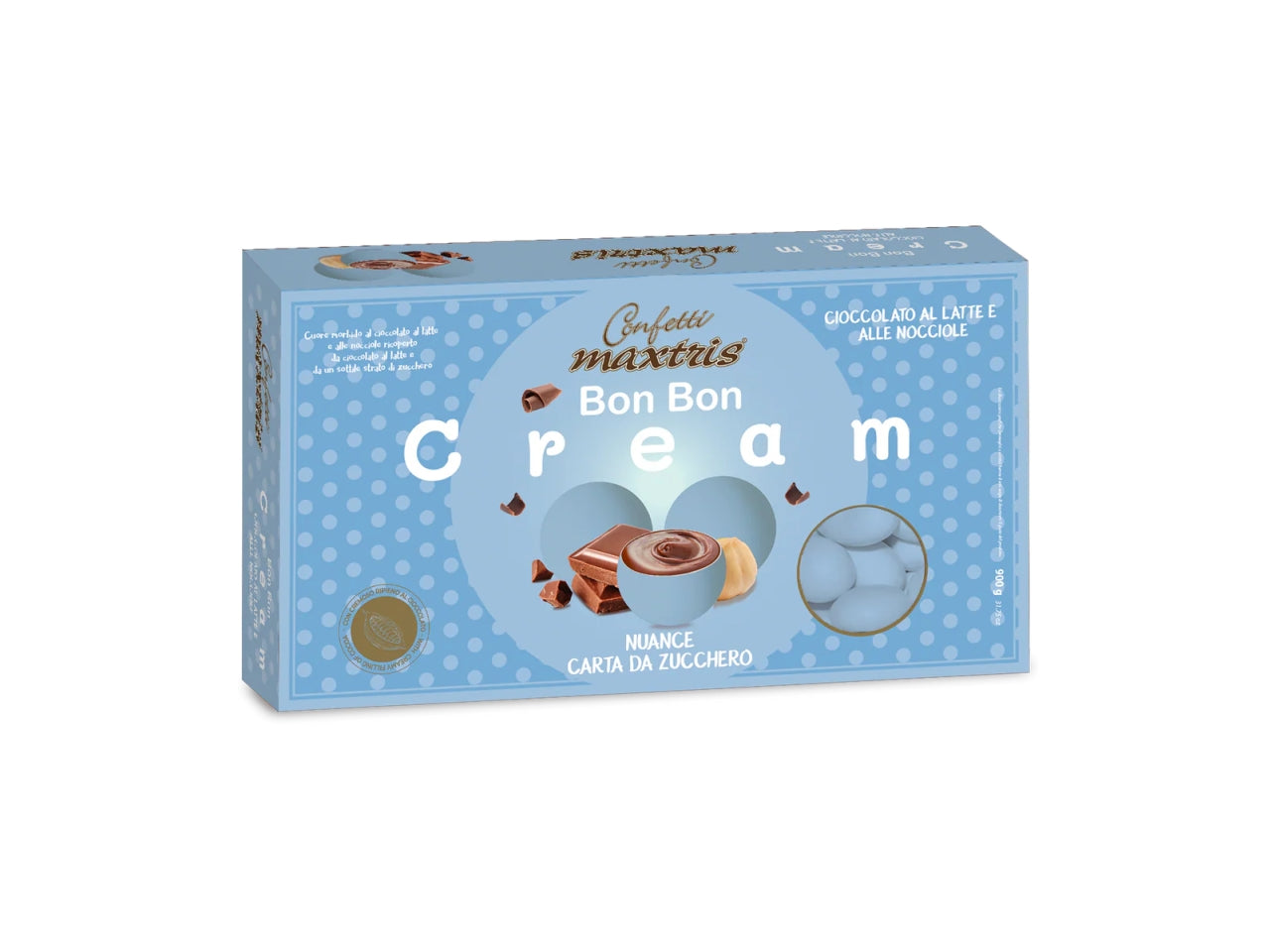Confetti bombon cream nuance carta da zucchero ripieni di crema di nocciola 900gr