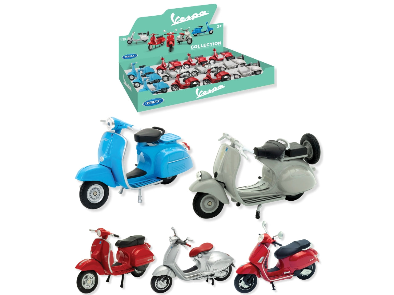 Moto vespa 5 ass scala 1:18