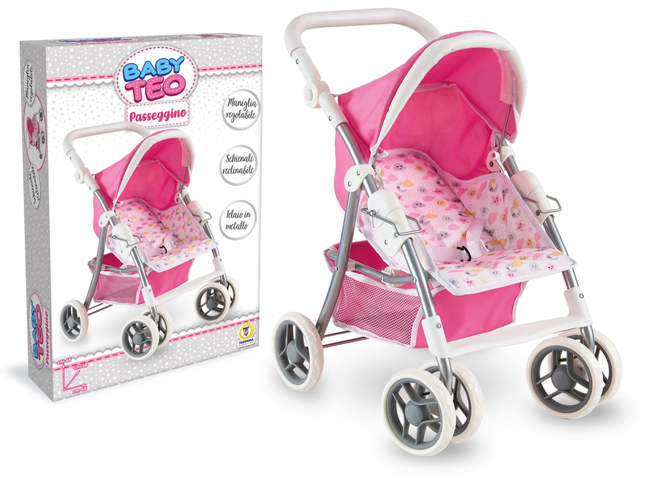 Baby teo - passeggino in metallo schienale regolabile