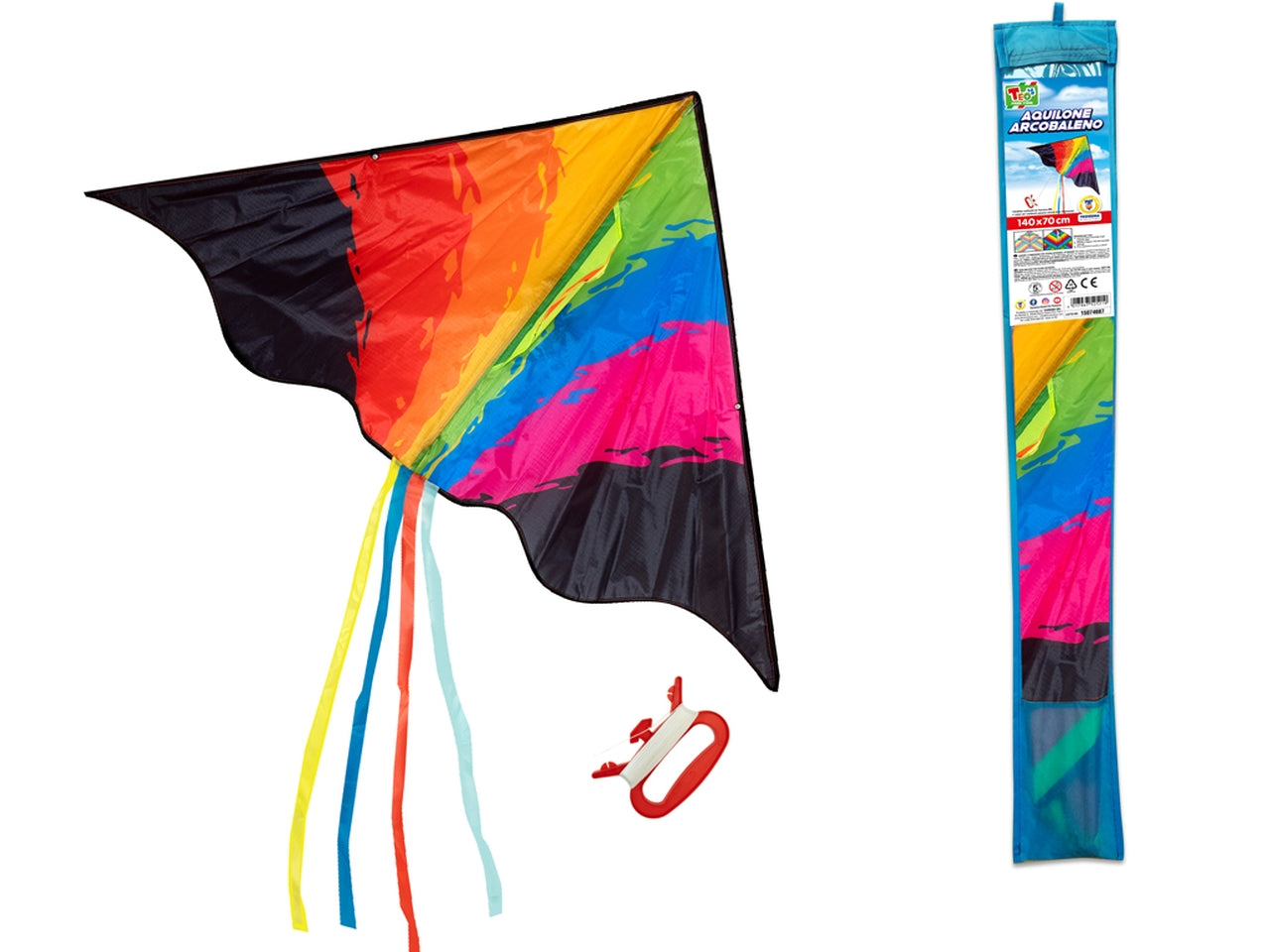 Teo's - aquilone arcobaleno con una maniglia