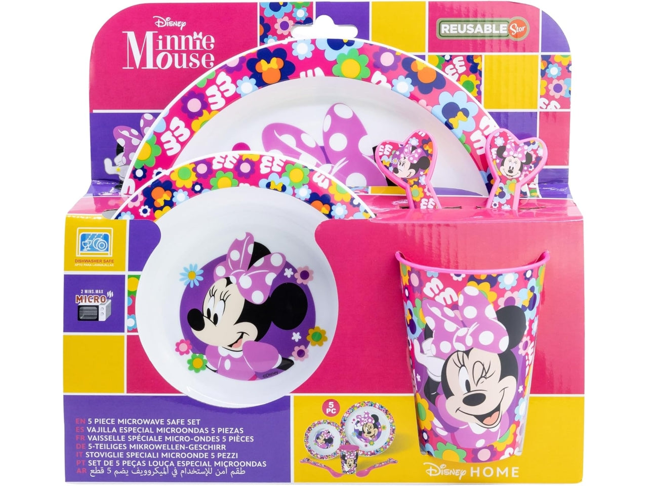 Minnie set pappa 5 pezzi in plastica per microonde