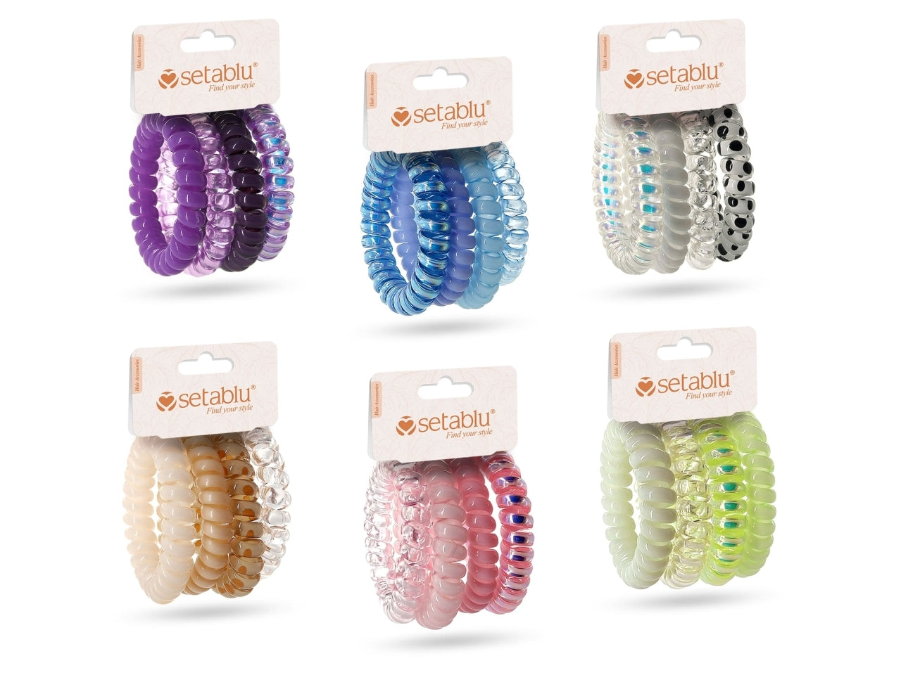 Elastici per capelli a spirale vari colori