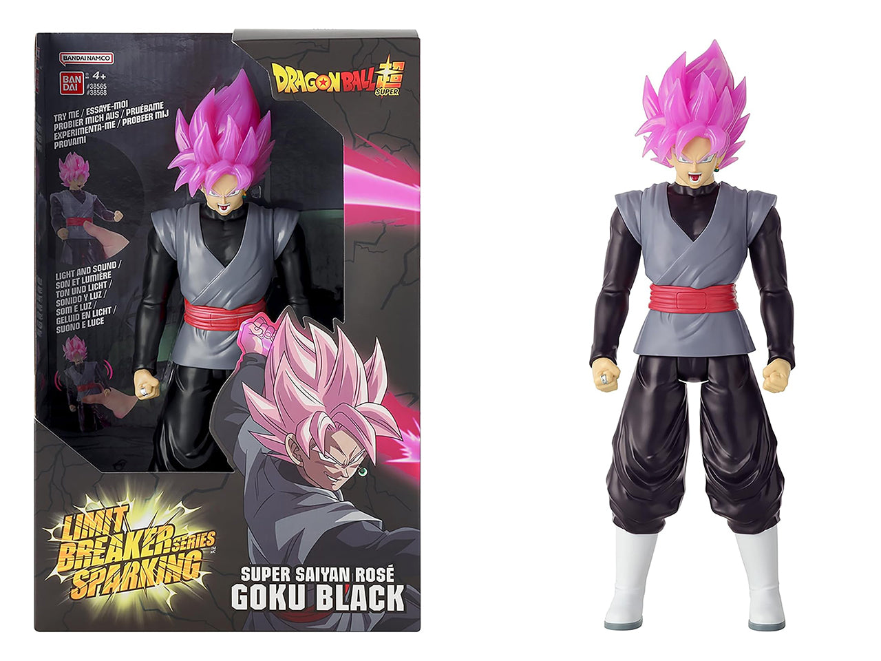 Dragon Ball super Saiyan black rose 30cm con luci e suoni