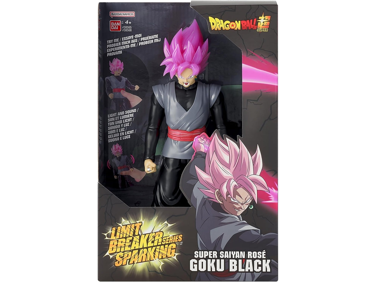 Dragon Ball super Saiyan black rose 30cm con luci e suoni