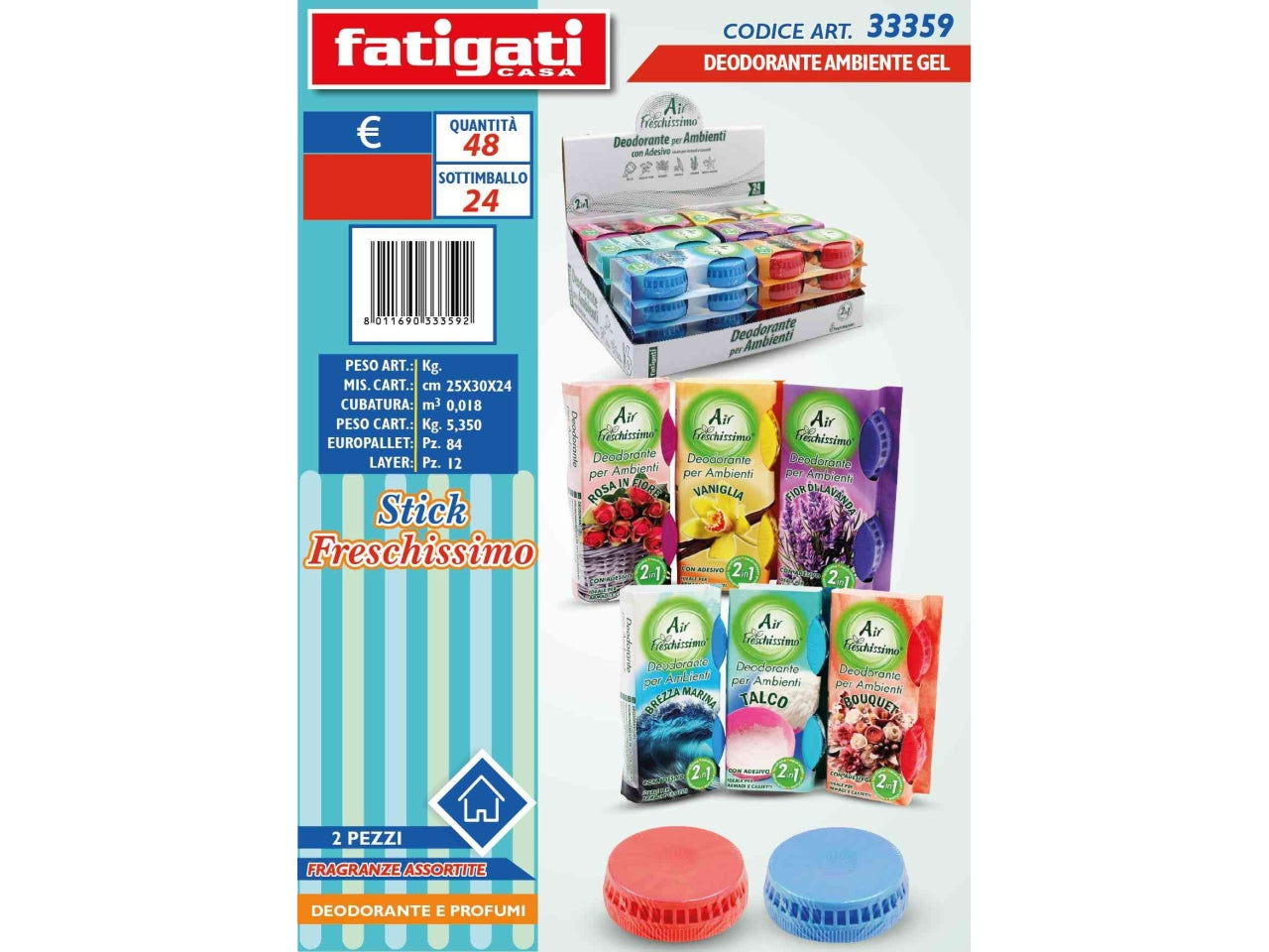 Deodorante ambiente gel stick freschi set da 2 deodoranti
