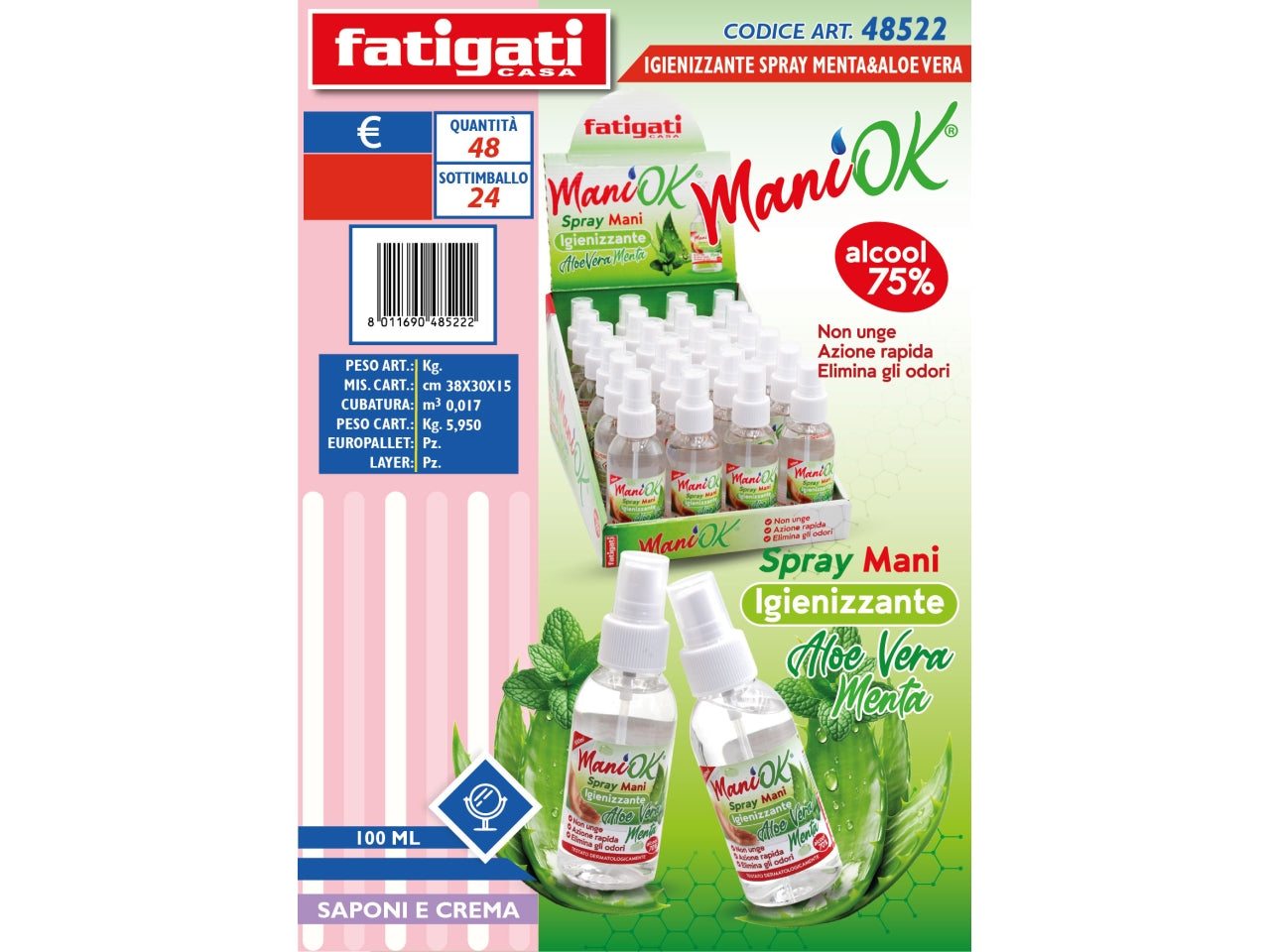 Igienizzante spray 100ml mentaealoe