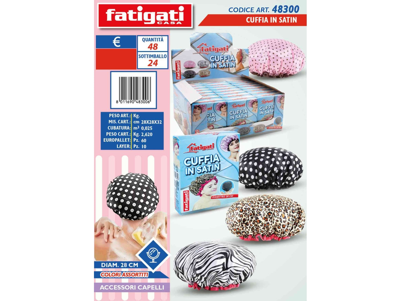 Cuffia in satin d.28cm