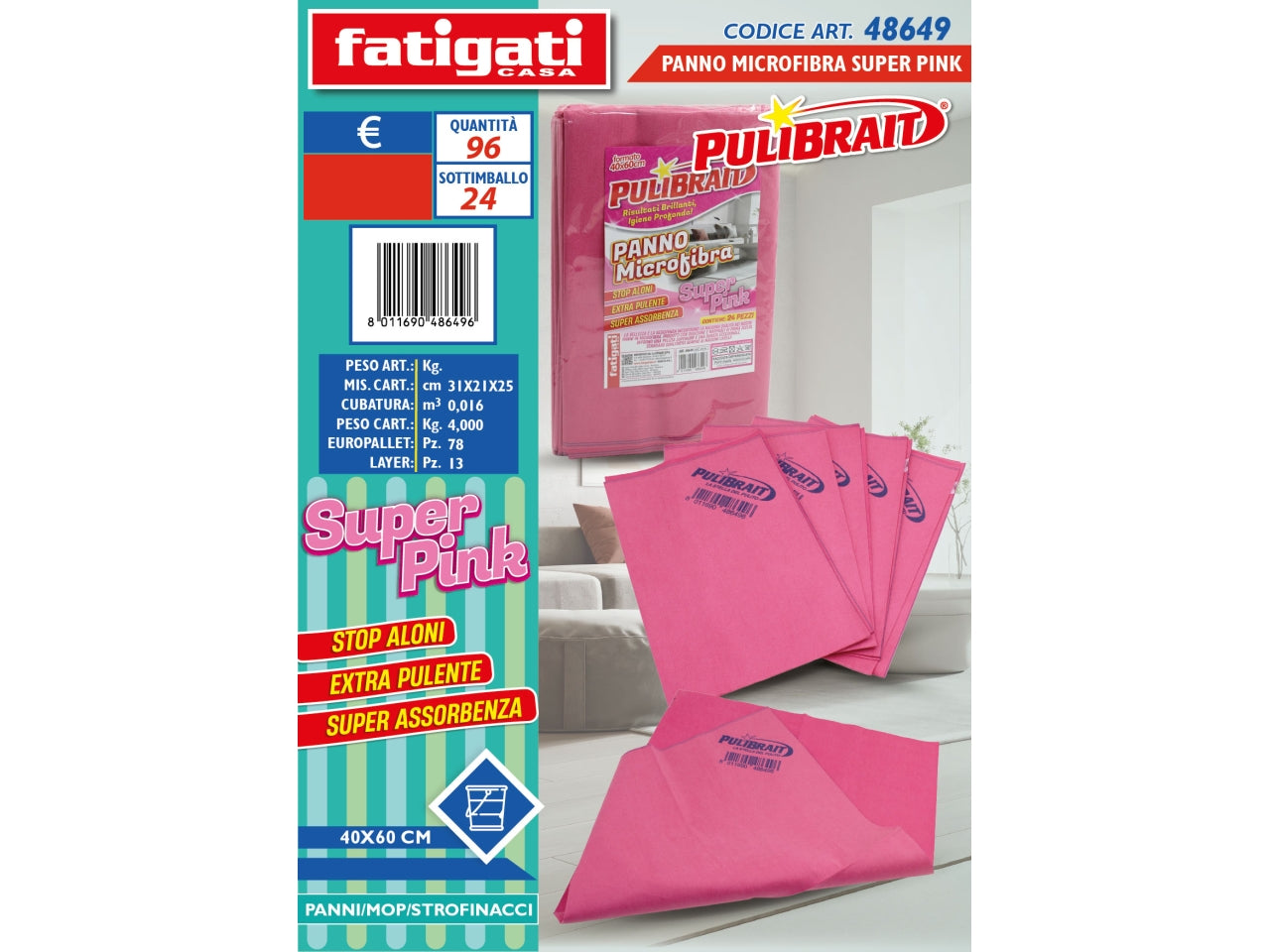 Panno microfibra super pink 40x60cm