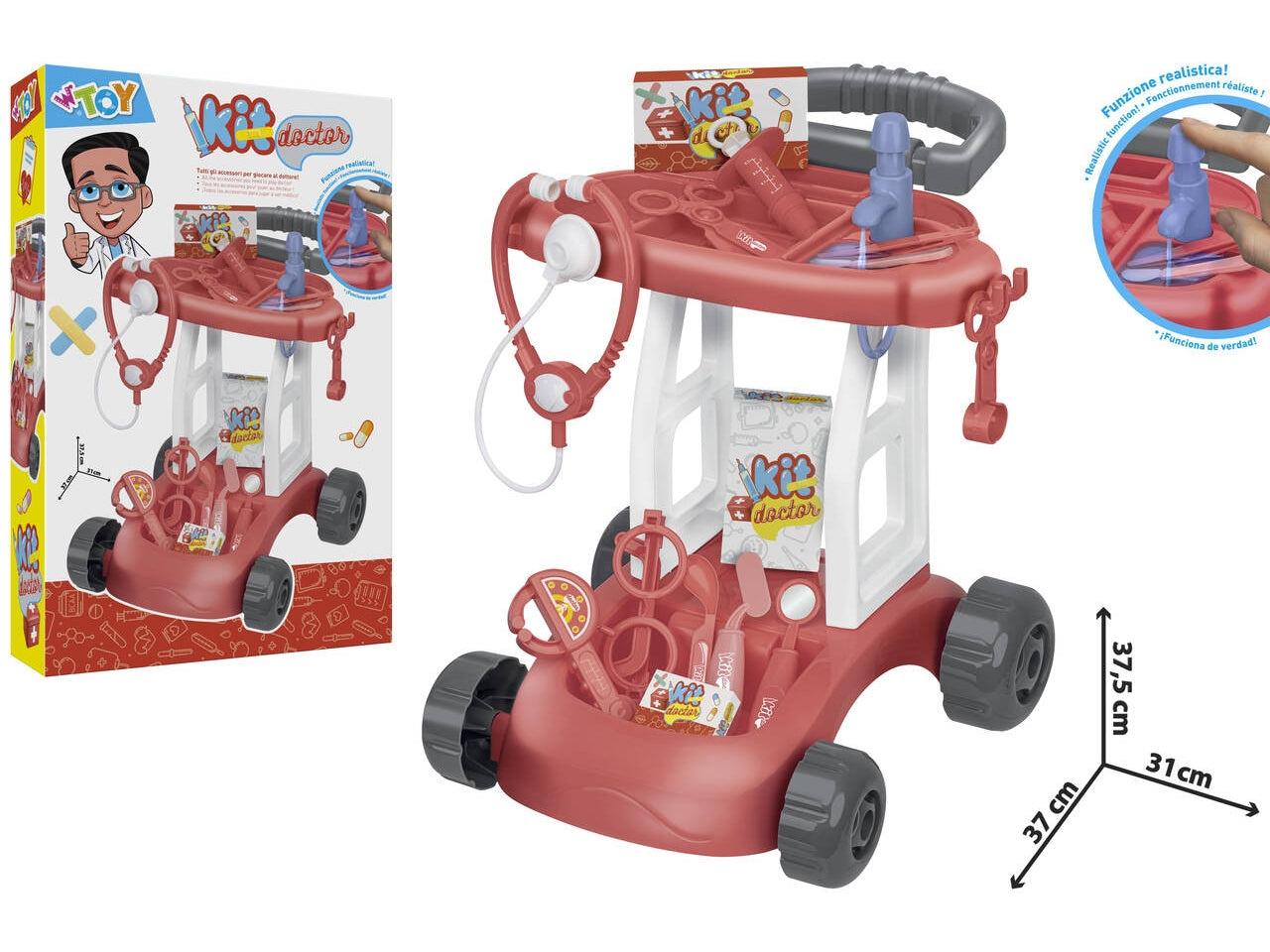 Carrello dottore con 14 accessori