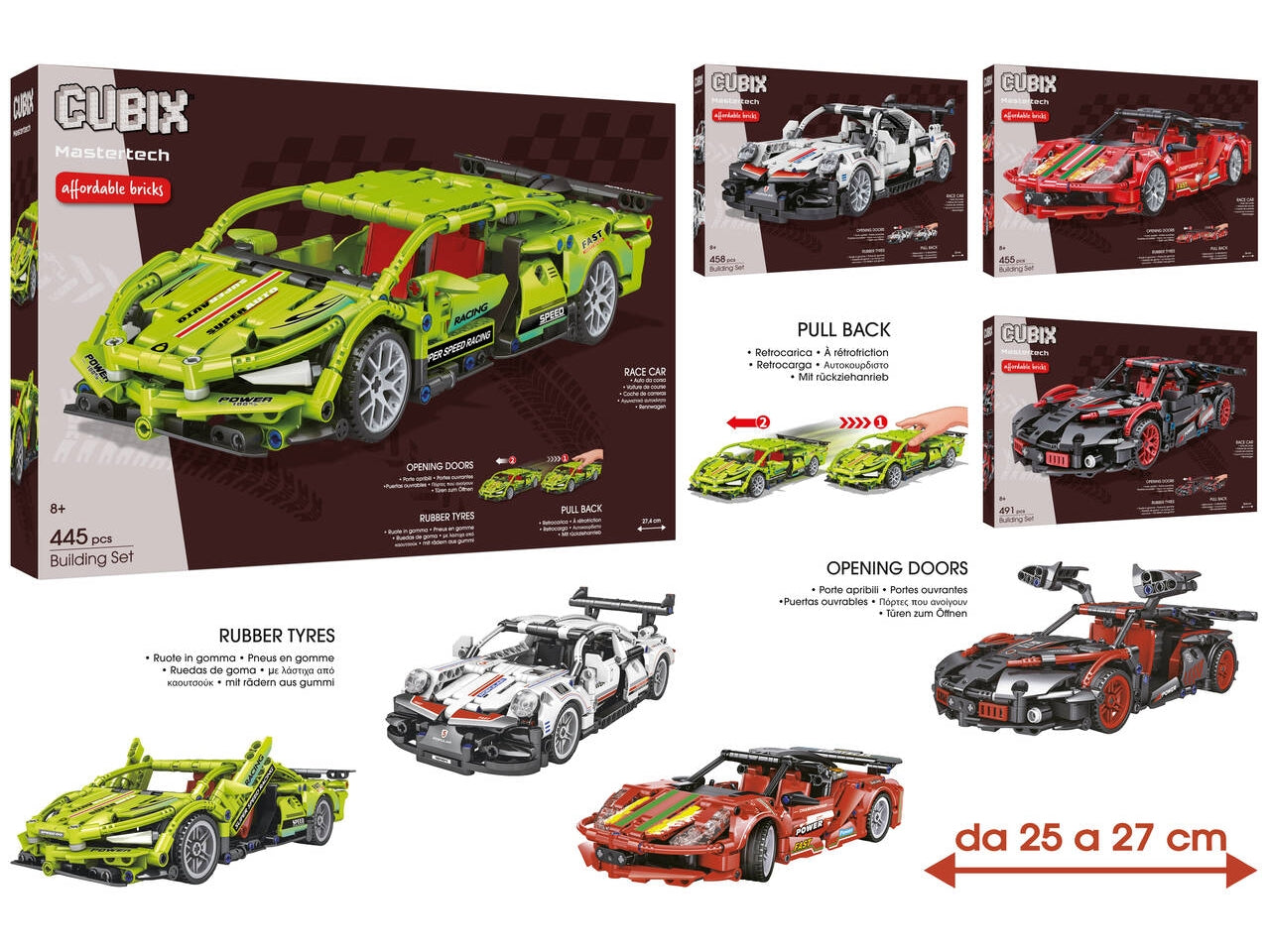 Cubix auto racing retrocarica in 4 assortimenti