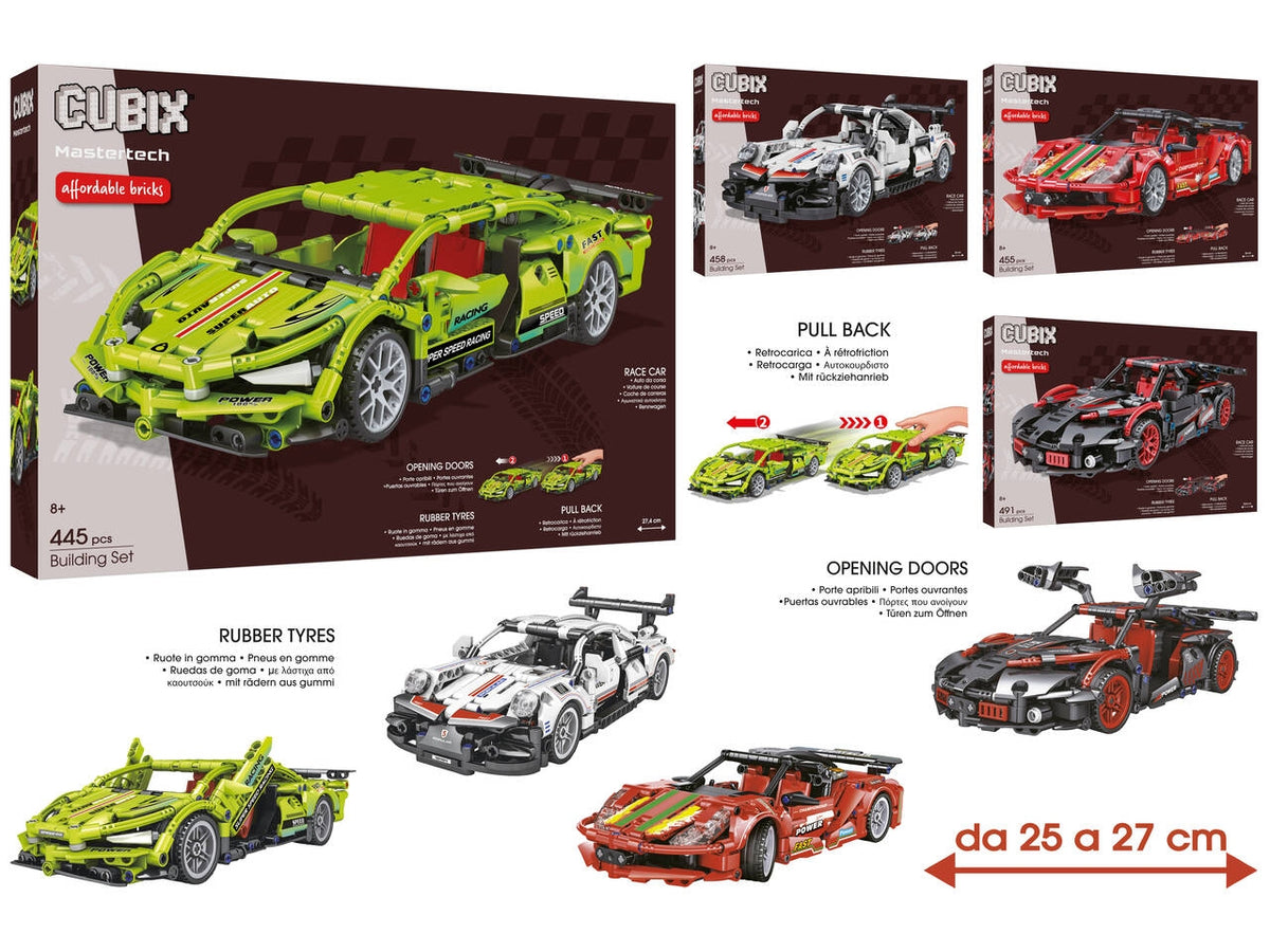 Cubix auto racing retrocarica in 4 assortimenti