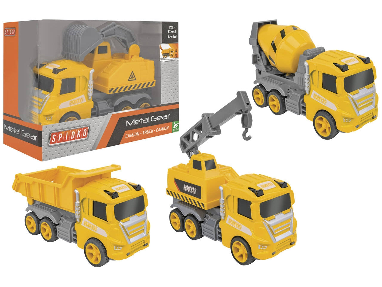 Veicoli da lavoro die cast a frizione 4 assortimenti