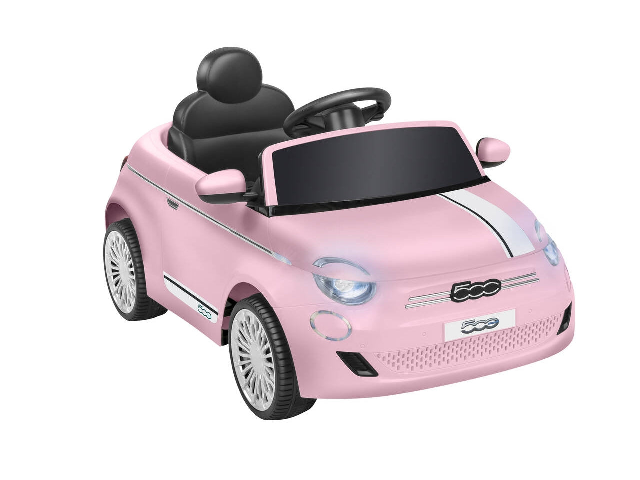 Auto Fiat 500 con radiocomando 12,6v 4,5ah rosa