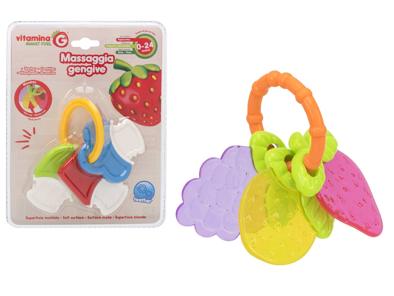 Sonaglino dentizione frutta e chiavi, 2assortimenti
