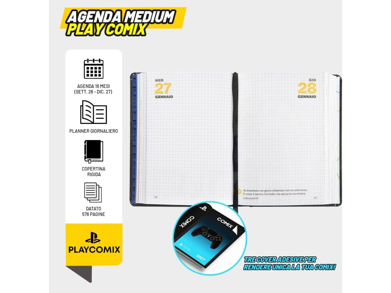 Agenda Play Comix medium 16 mesi datata 2026/2027