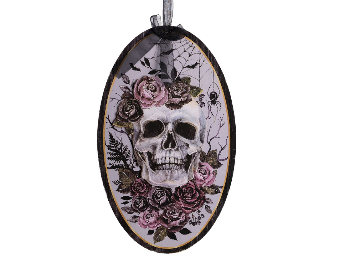 Quadro d'appendere skull lady in mdf h.35cm