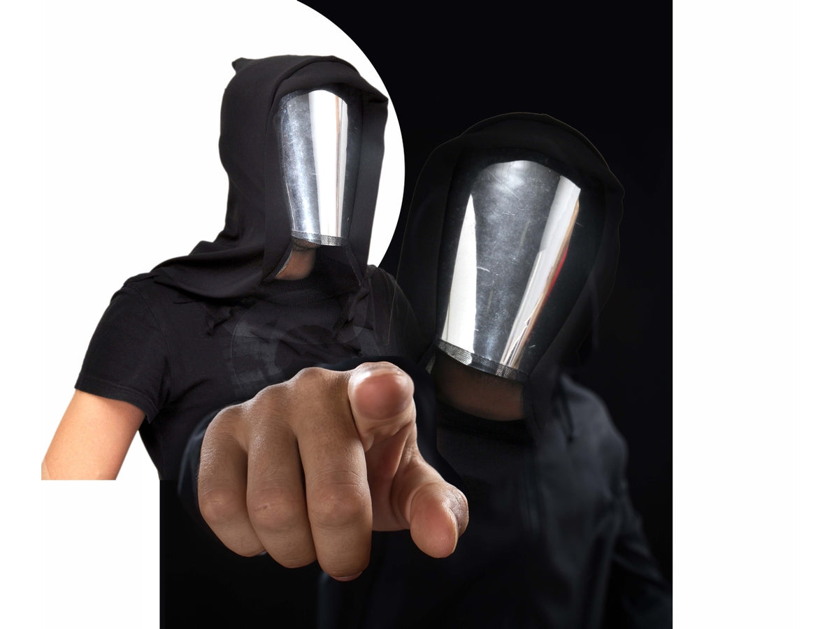 Maschera specchio con cappuccio