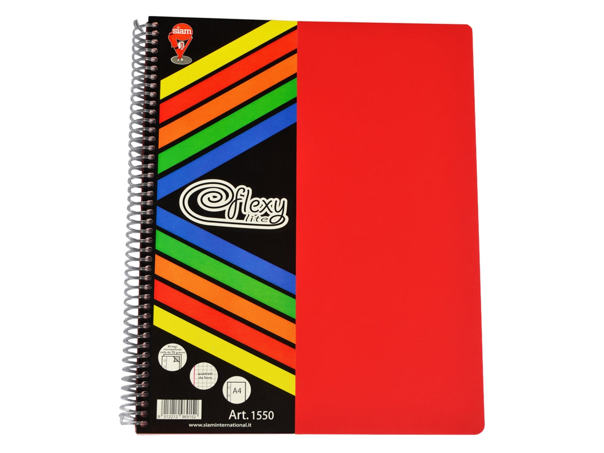 Quaderno flexi lite righe a4 spirale plas.80ff