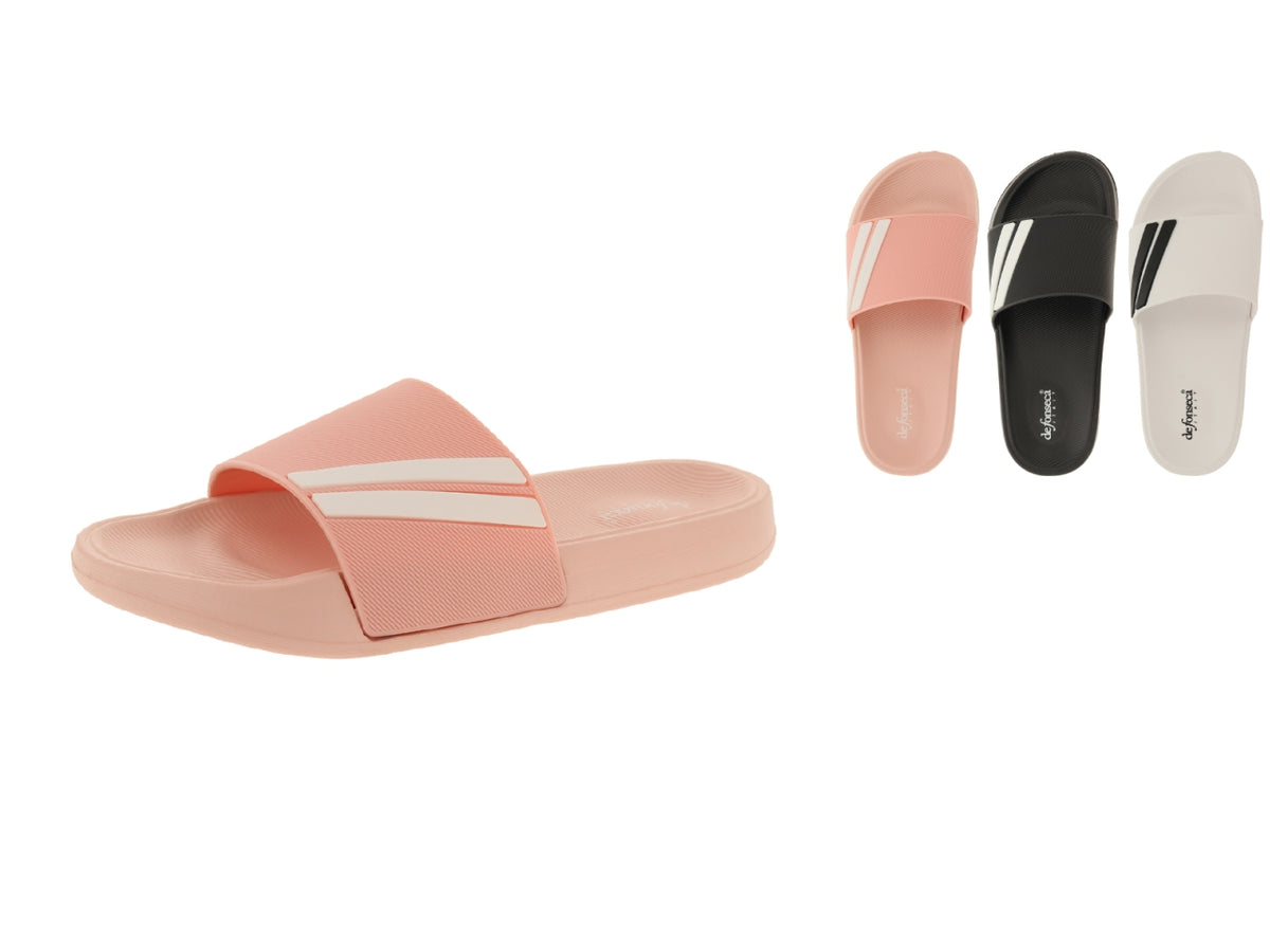 Ciabatta donna vasto 36/41 mono - bianco/nero/rosa - pvc - suola eva £