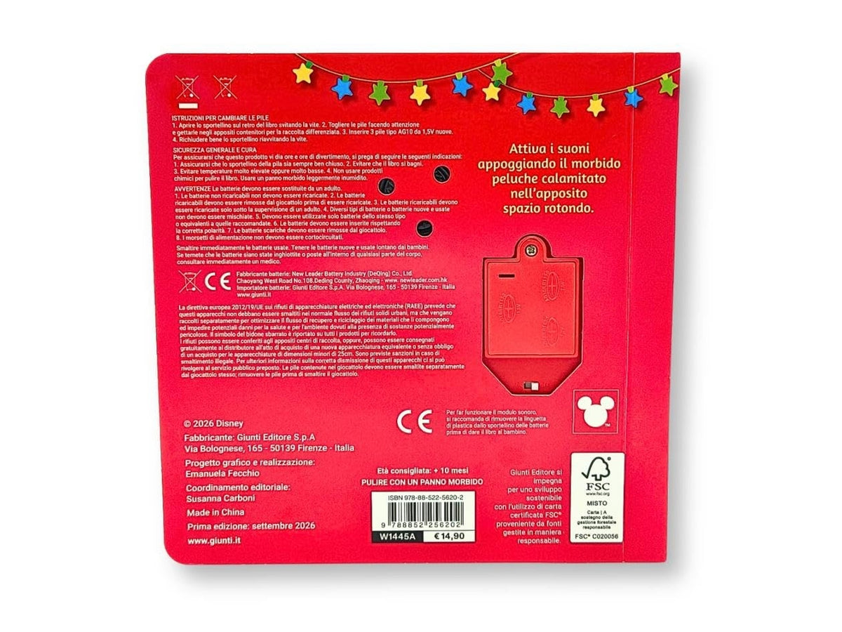 Babbo natale toccalibro sonoro con stellina magnetica