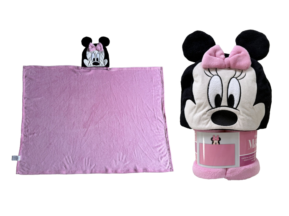 Plaid Minnie con cappuccio 100x130cm