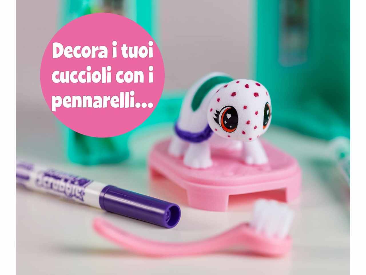Washimals Pets Set Cuccioli da Colorare Crayola ambientazione set attività SPA