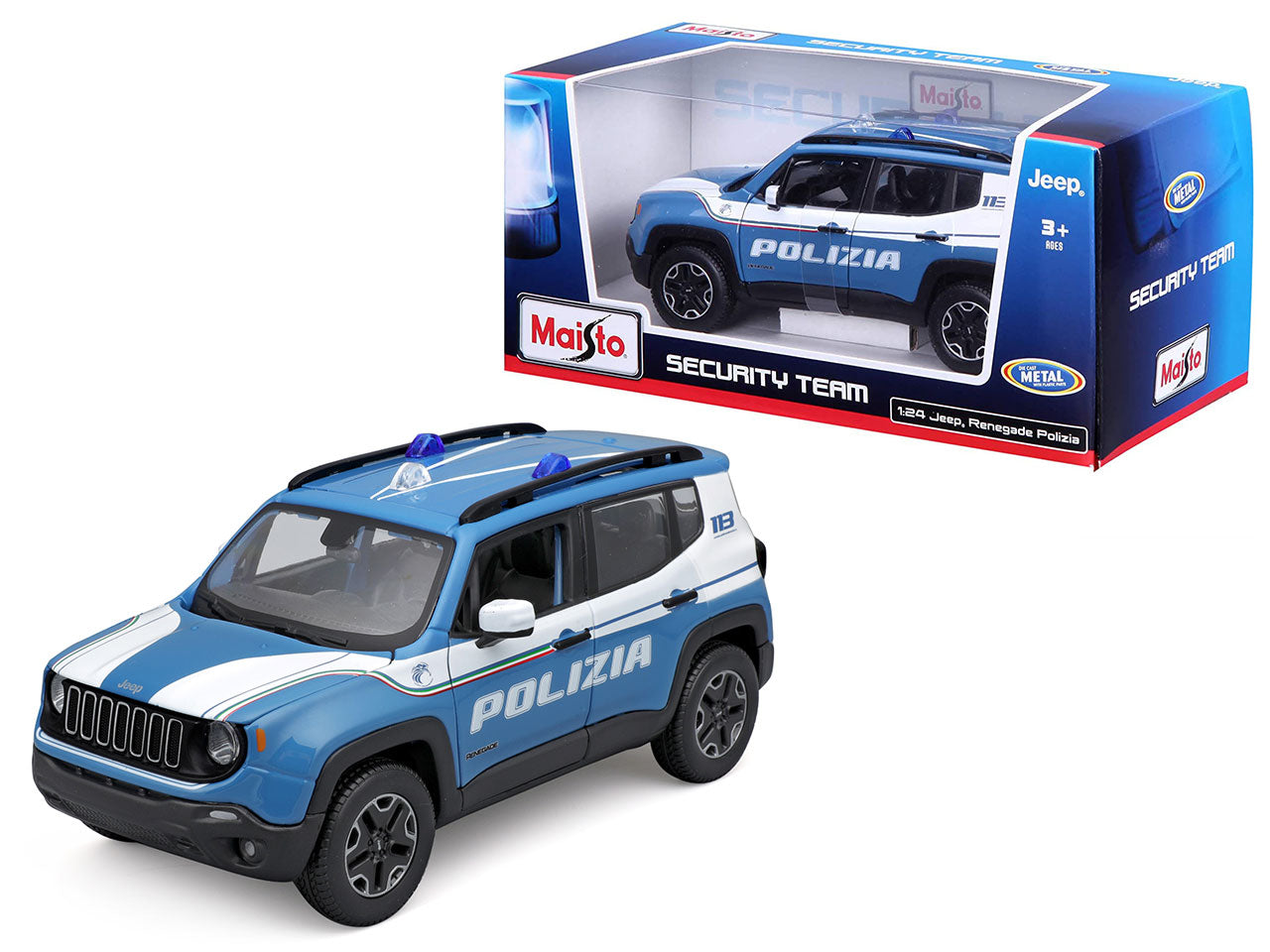 Maisto modellino auto Jeep Renegade Polizia celeste 1:24