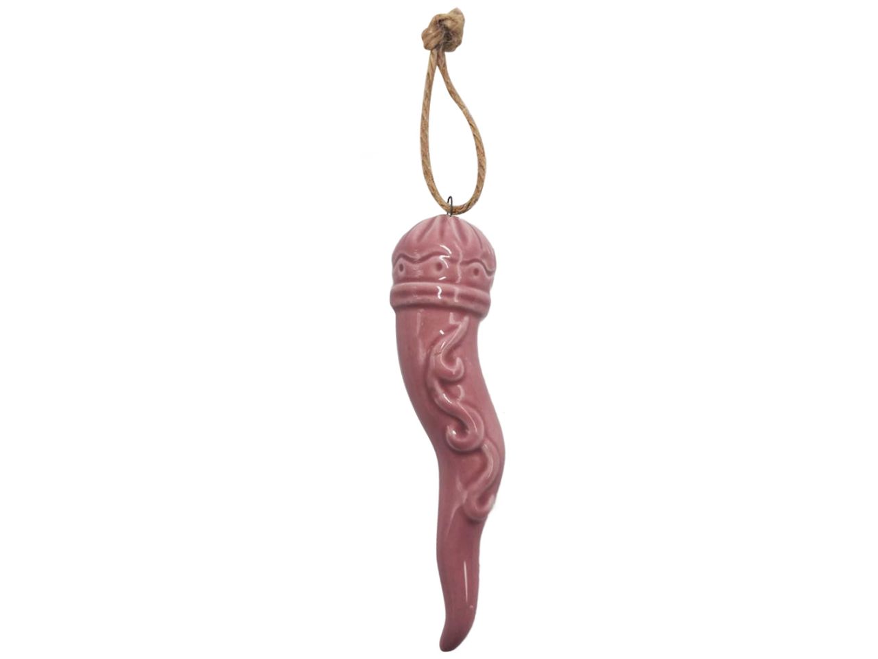 Peperoncino con nastro misura h.11cm colore rosa