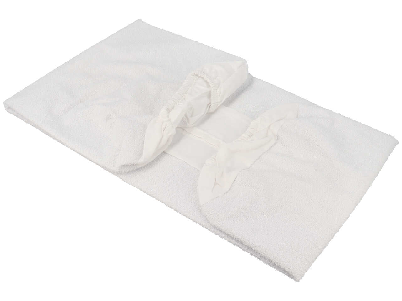Coprimaterasso culla impermeabile con angoli in cotone bianco 45x75 cm -Dolci Sogni