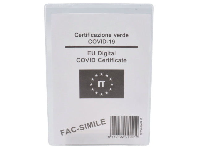 Porta green pass covid-19 in bustina trasparente svar