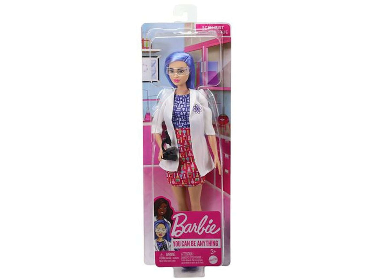 Barbie scienziata con microscopio, 30 cm per bambini di 3 + anni, Mattel