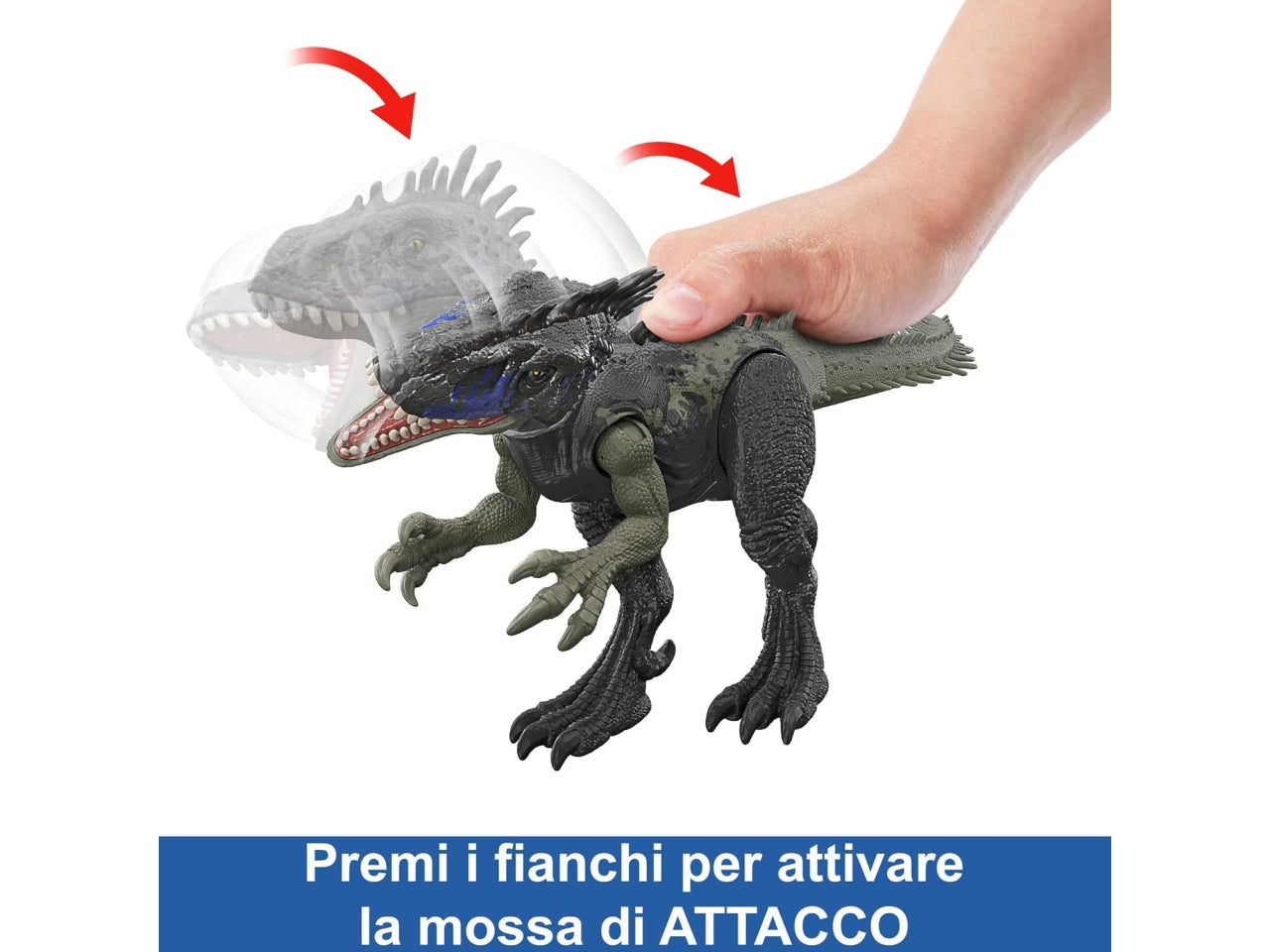 Jurassic World - Ruggito Selvaggio, Driptosauro, con suoni e mosse d'attacco, dimensioni medie, snodato e con gioco digitale?, Giocattolo per Bambini 4+ Anni - Mattel