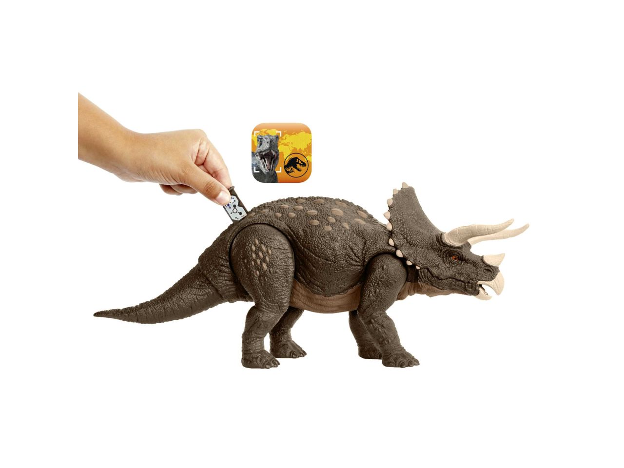 Mattel jurassic world triceratopo protettore della natura