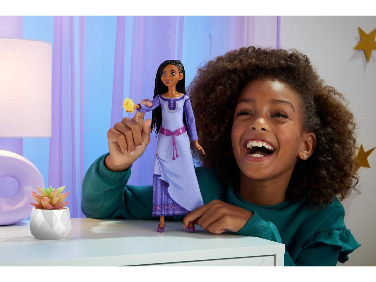 Asha di Rosas Disney Wish con personaggio, canta la canzone del film, per bambini dai 3+ anni, Mattel