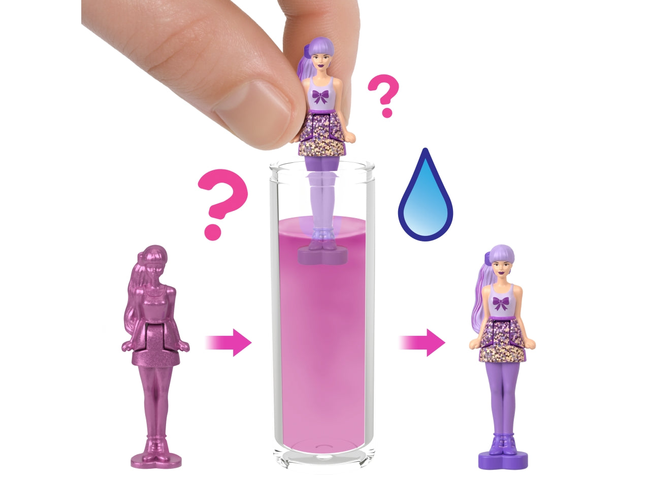 Barbie Mini barbieland color reveal, Mini dolls che rivela il colore con l'acqua 4+ Mattel