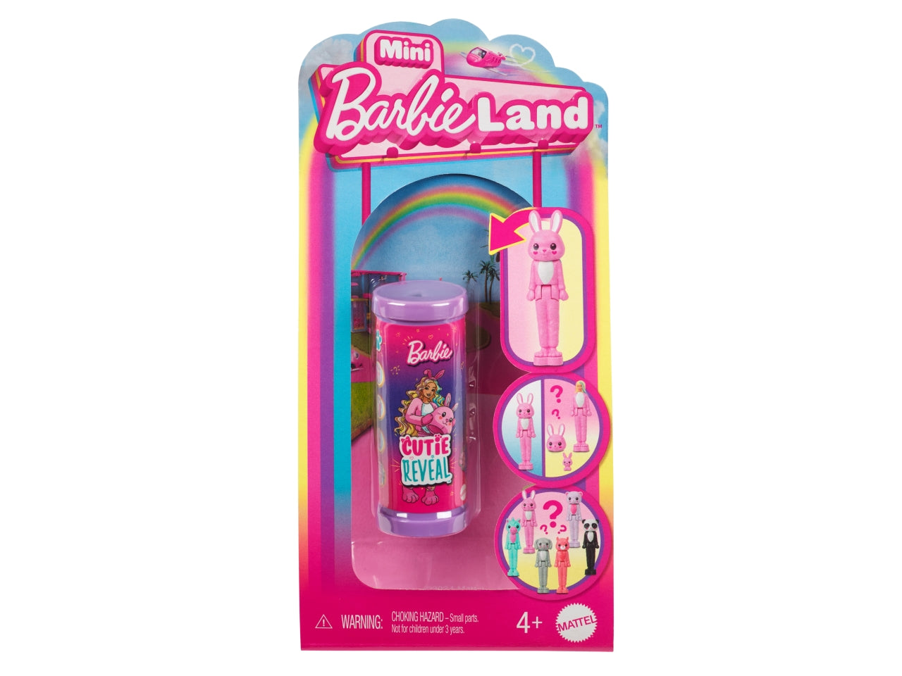 Bambola Barbie Mini BarbieLand Cutie Reveal Serie Color Dream da 3,8 cm con cucciolo