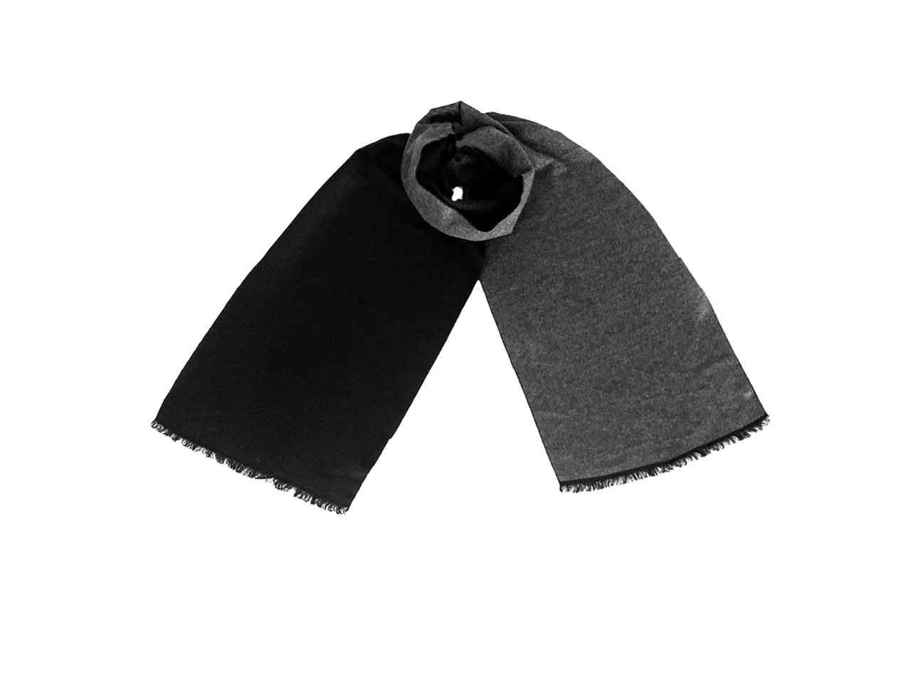 Sciarpa uomo nera / grigia 30x180cm double face