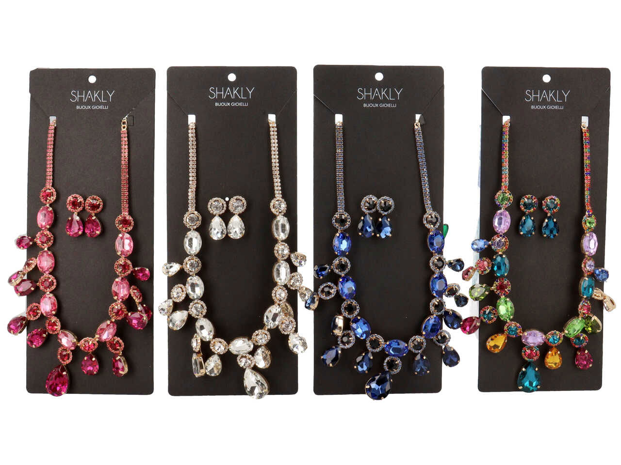 Set collana e orecchini con pietre a goccia