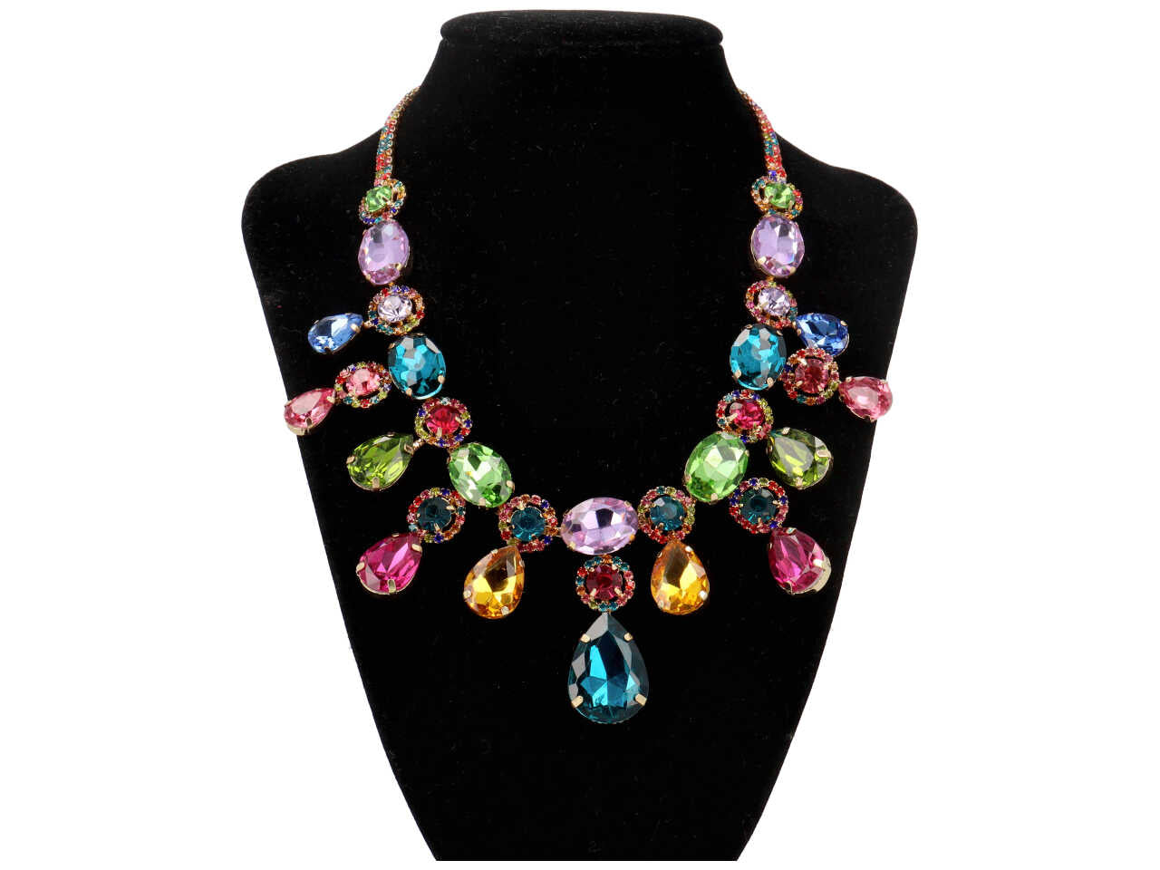 Set collana e orecchini con pietre a goccia