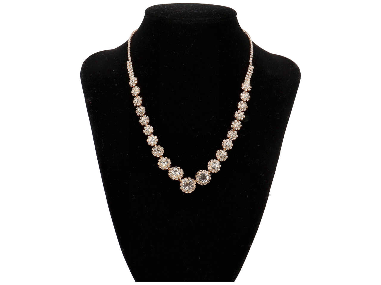Set collana e orecchini con fiorellini strass crystal