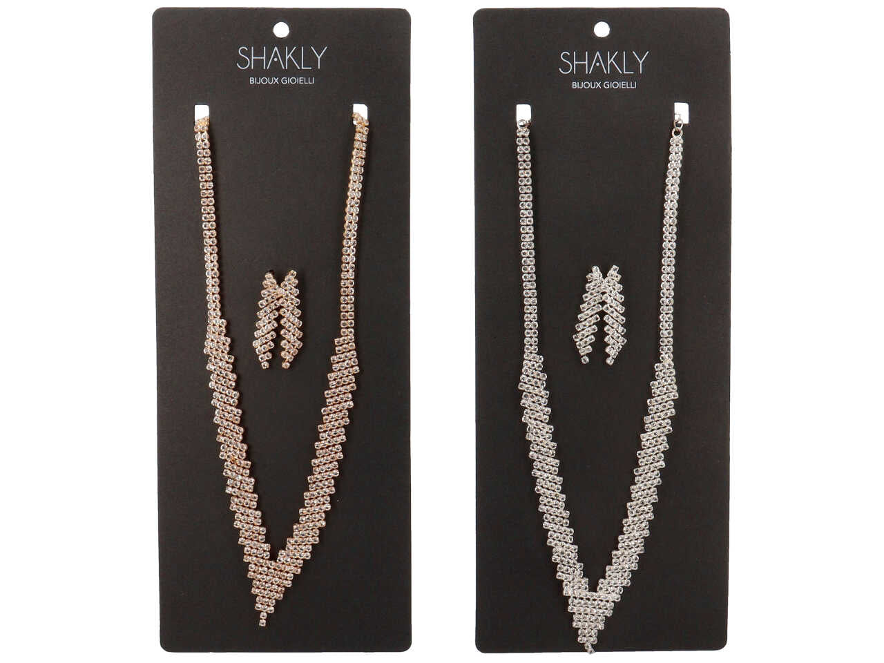 Set collana e orecchini a punta crystal